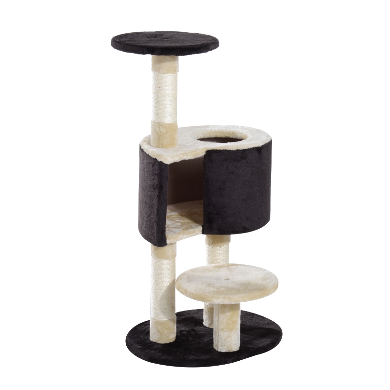 PawHut Arbol Gato Rascador 50x40x98cm Poste Arañar Caseta Cama Pawhut