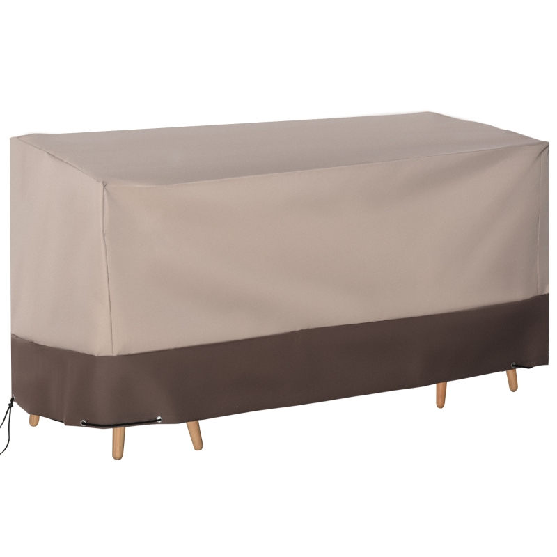 Outsunny Funda para Muebles de Jardín 600D Oxford Protecció contra el Polvo los Rayos UV Cubierta para Mobiliario Exterior 127x72x76 cm para Mesas Sillas Sofás Marrón
