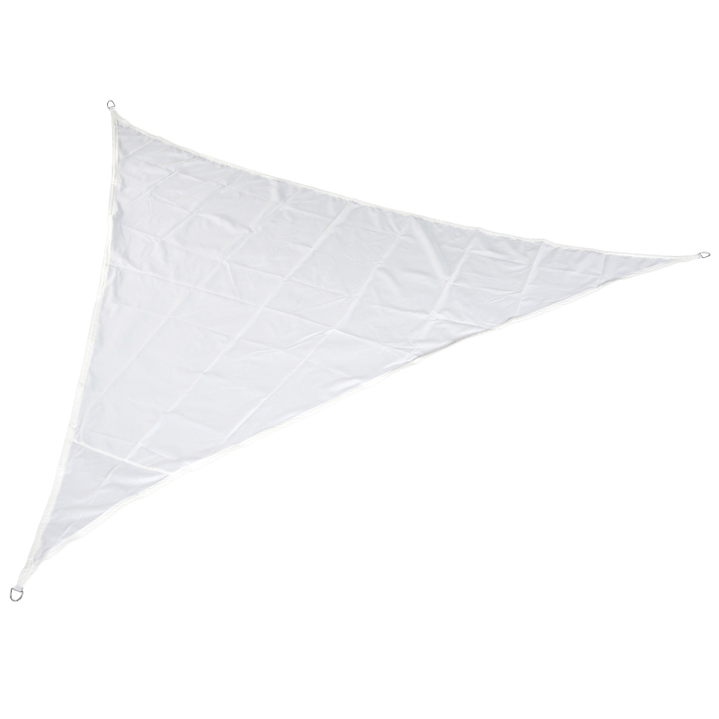 Outsunny Toldo Vela 5x5x5m Triángulo Color Crema Sombrilla Parasol Terraza Jardín Camping