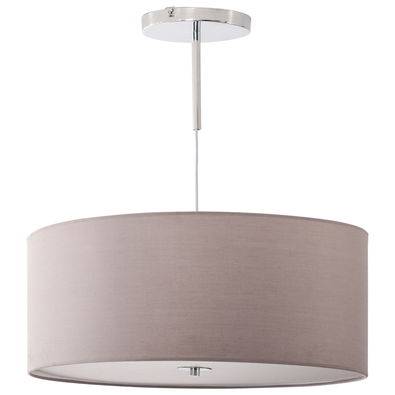 HOMCOM Lámpara de Suspensión Ø59x44 cm Lámpara Colgante Textil con Luces LED 35W con 3 Modos de Color y Soporte de Metal Dormitorio Sala de Estar Gris