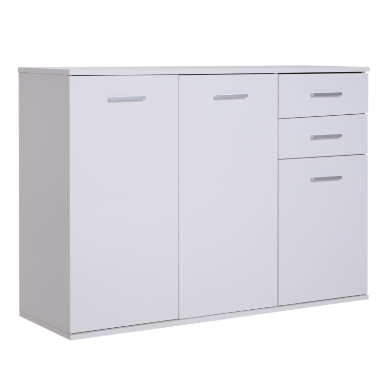HomCom® Armario Gabinete Mueble Organizador de Almacenaje Multiusos de Comedor Salón con Puertas y Cajones 106x35x76cm