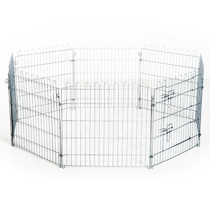 PawHut Parque para Mascotas Valla Corral 8 Vallas 76x63cm + Puerta Entrenamiento Perros