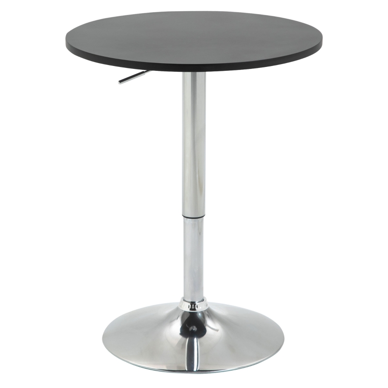 HOMCOM Mesa de Bar Regulable en Altura con Base Redonda y Antideslizante para Cocina Comedor Ø60x69-93 cm Negro