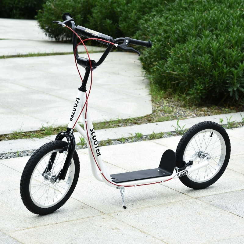 HOMCOM Scooter Patinete para Niños Mayores de 5 Años con Manillar Ajustable en Altura 2 Neumáticos de Caucho Inflable 139x58x90-96cm
