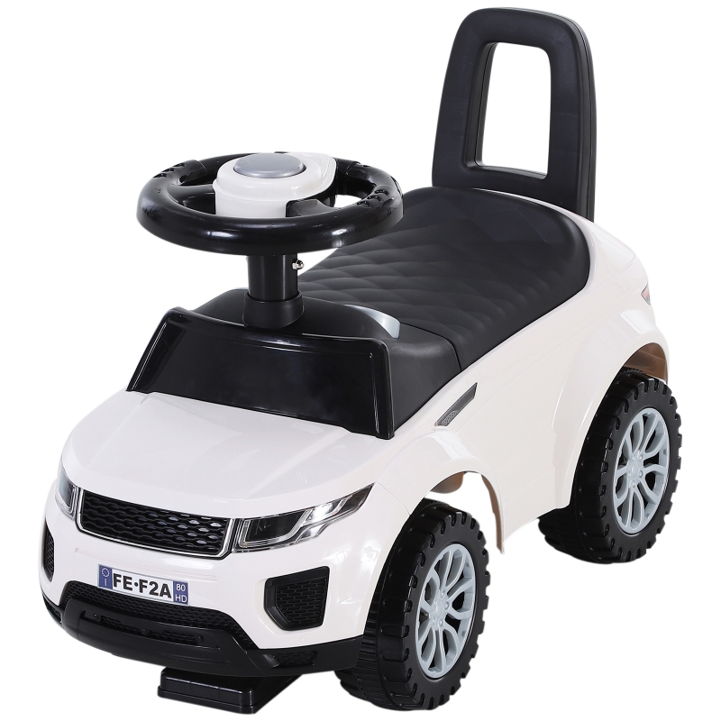HOMCOM Quad Correpasillos Niño Coche sin Pedales para Bebé Juguete Andador Estilo Carrera con Orador 60x38x42cm