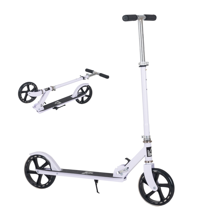 HOMCOM Patinete Plegable para Niños de +3 Años Scooter Infantil Manillar Ajustable en Altura de 4 Niveles con Pastilla de Freno 88x37x75-100 cm
