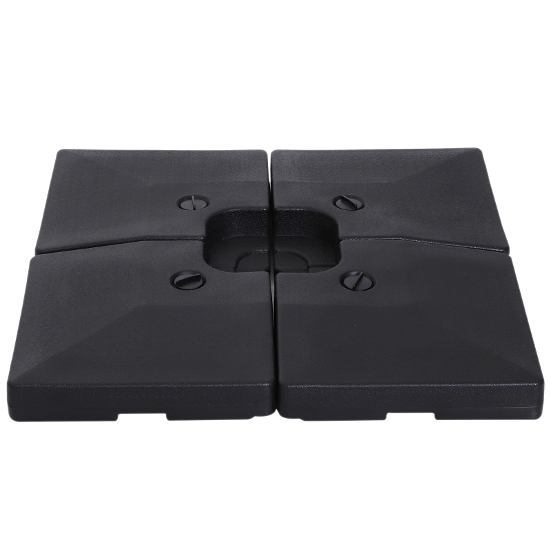 Outsunny® Base de Sombrilla Parasol 4 Piezas Pies Soporte de Sombrilla de Patio Jardín 51x51x12cm HDPE