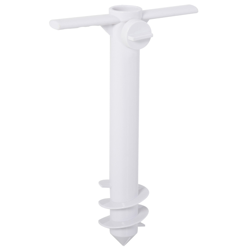 Outsunny Pincho de Sombrillas con Perilla de Apretar Ajuste Universal Protección contra Viento Apto para Poste entre Ø22-38 mm 37x24 cm Blanco