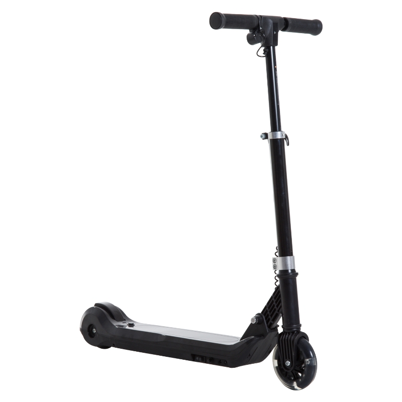 HOMCOM Patinete Eléctrico Niño 7-14 Años Scooter Manopatín Niño con Manillar Ajustable Plegable con Doble Freno Carga 45kg 70x34x70-84cm Negro