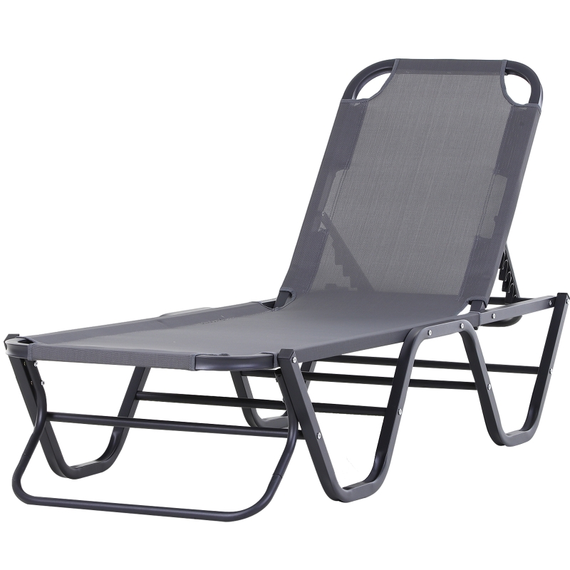 Outsunny Tumbona de Exterior Reclinable de 120- 180 grados para Piscinas o Jardines Gris