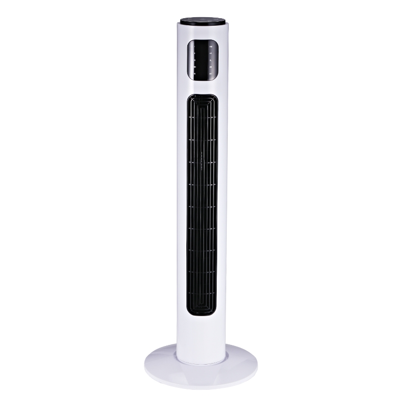 HomCom Torre Ventilador de Pie con Control Remoto y Movimiento Oscilante 3 Modos Temporizador 3 Velocidades Potencia 45W - φ32x96cm