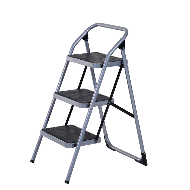 HOMCOM Escalera Acero Plateado 92x48x62cm
