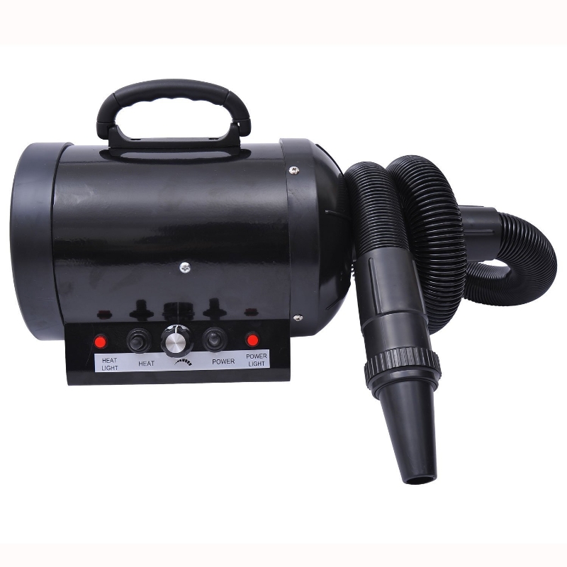 PawHut® Secador Profesional de Pelo para Perros Gatos y Mascotas Potencia con 2800W + Tubo Flexible 2,1 metros Negro
