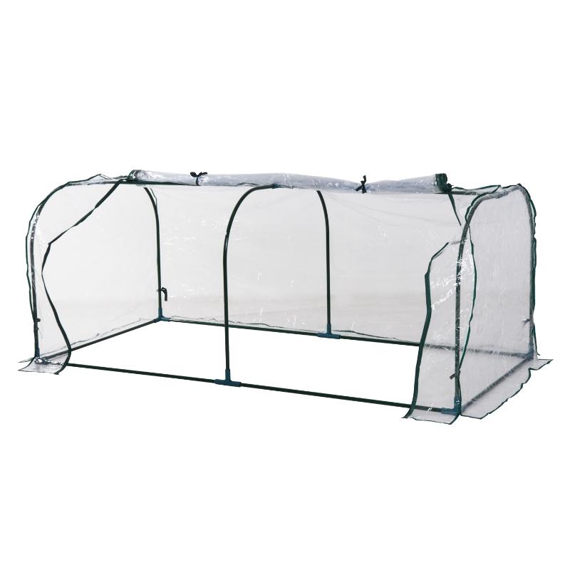 Outsunny Invernadero Transparente para Jardín o Terraza - Acero, Plástico y Polietileno - 200x100x80 cm