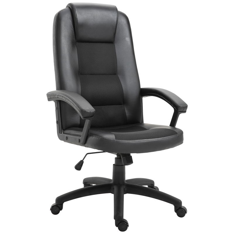 Vinsetto Sillón de Escritorio Ergonómico Silla de Oficina Gaming Sillón Giratorio Elevable Altura Ajustable 113-123cm Carga 135kg