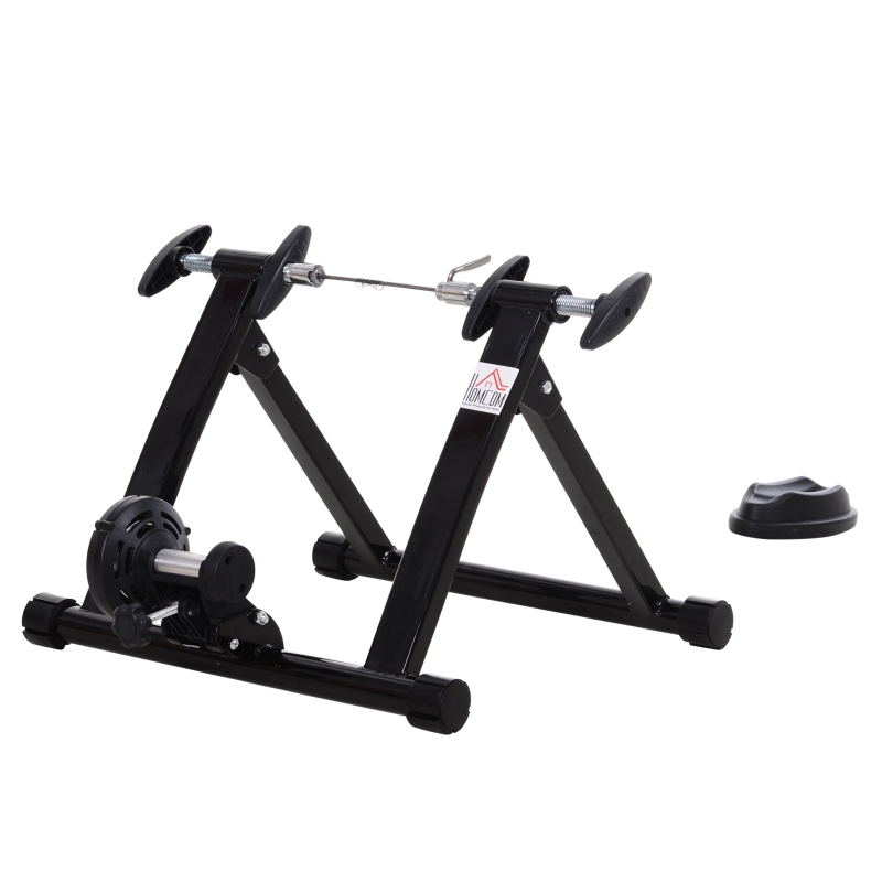 HOMCOM Rodillo Magnético de Ciclismo Rodillo Entrenamiento Bicicleta Plegable 54.5x47.2x39.1cm Acero