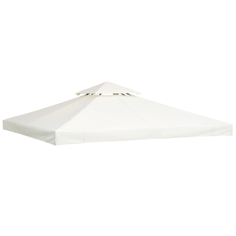 Outsunny Techo Reemplazo para Carpa 3x3 m Pabellón de Poliéster para Jardín Terraza Aire Libre Exterior - Color Crema