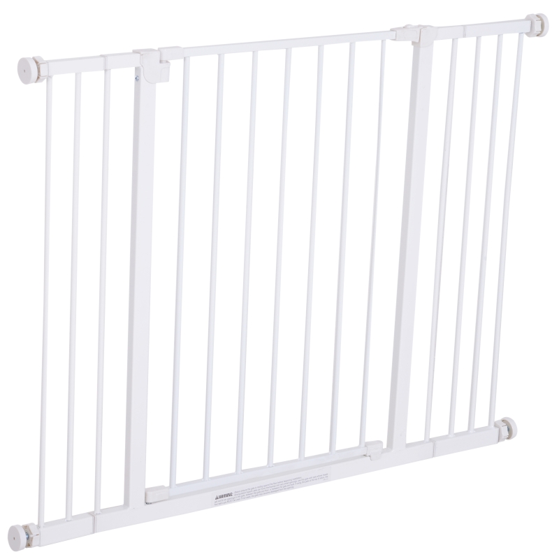 PawHut Barrera de Seguridad Extensible Puertas y Escaleras Metálica para Perros y Bebé Barrera Puertas Mascota 72-107x76cm