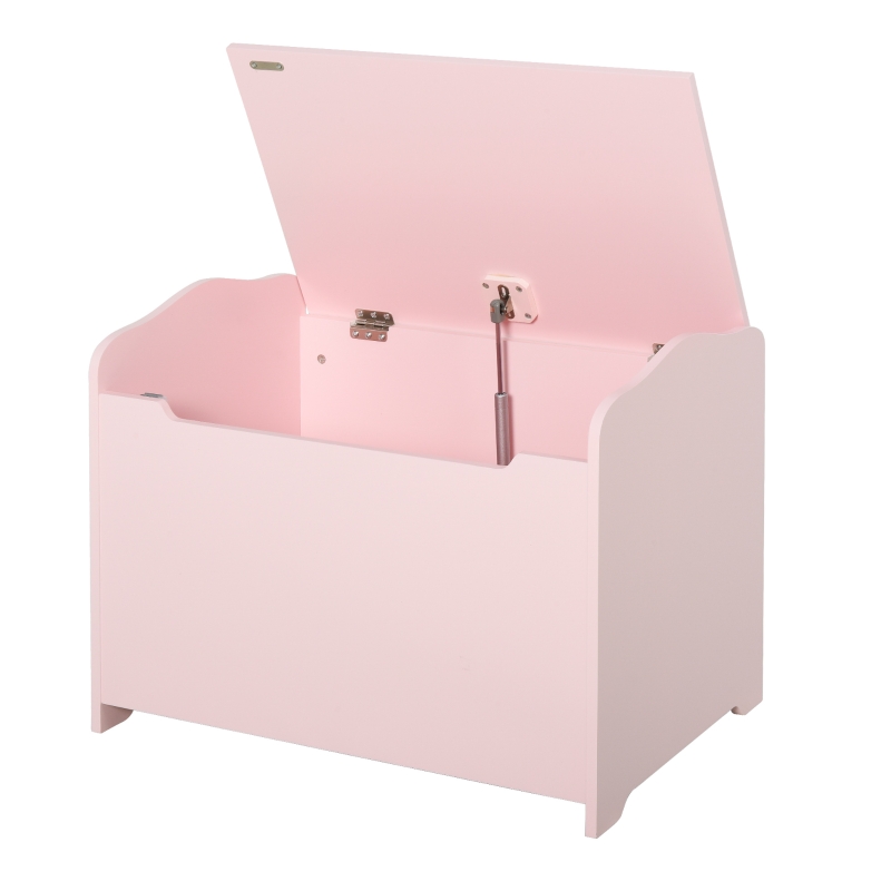 HOMCOM Caja de Almacenaje para Juguetes Baúl Organizador para Niños +3 Años con Tapa 60x40x48 cm para Libros Ropa Color Rosa