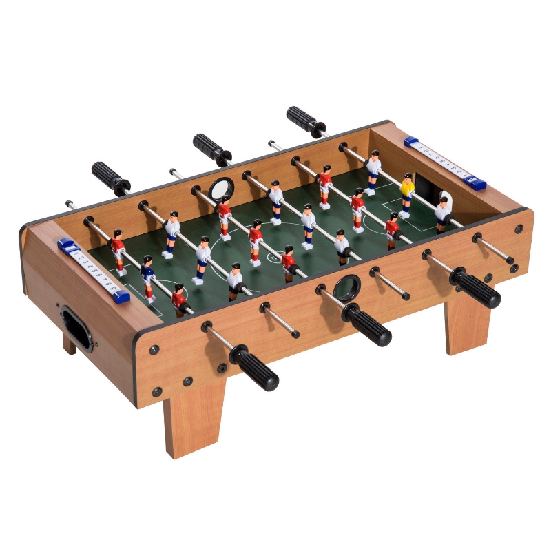 HomCom Juego Mesa de Fútbol Madera para Niño +3 Años y Adultos - 69x37x24cm