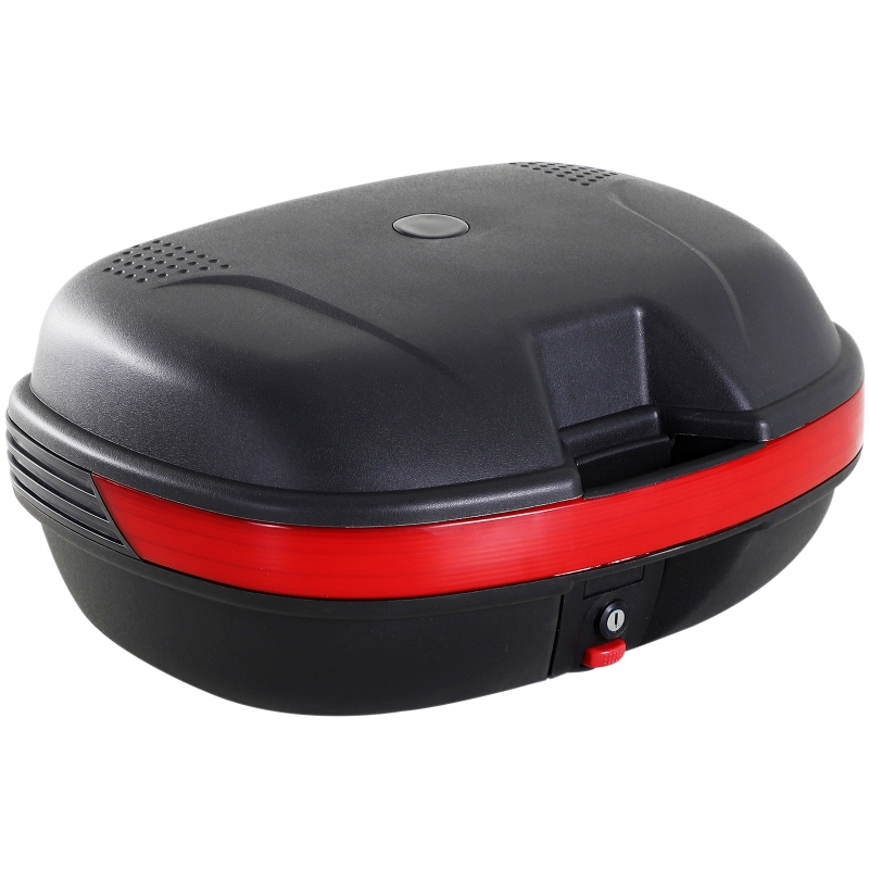 HomCom® Baul para Moto con Cerradura 44L de Capacidad 2 Llaves Kit de Montaje 54x41x28 cm Color Negro