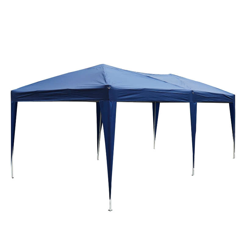 Outsunny Carpa Plegable en Acordeón 5,91x2,97x2,55 m con Toldo Bolsa Transporte Incluida Cenador Gazebo de Acero Tela Oxford Resistente al Agua Color Azul