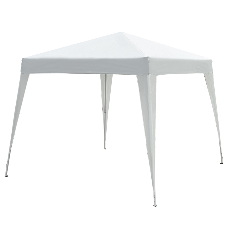 Outsunny Carpa Cenador Plegable 3x3 m para Exterior para Jardín Camping Fiesta Tienda Eventos - Acero y Oxford - Blanco
