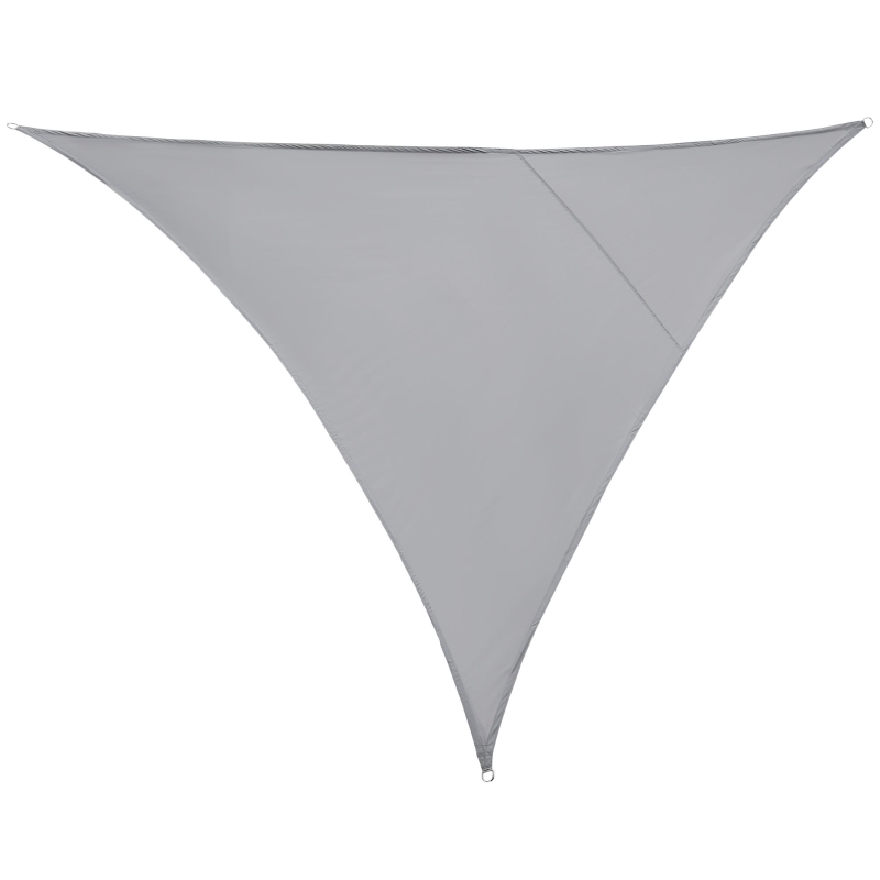 Outsunny Toldo Vela Triangular 3x3x3m Toldo tipo Sombrilla o Parasol Triángulo para Terraza Jardín o Camping Tela de Poliéster Color Gris