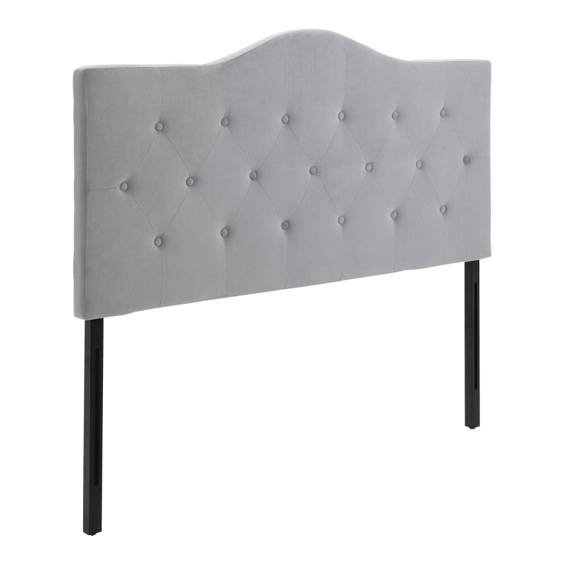 HOMCOM Cabecero de Cama de Madera Tapizado Capitoné para Cama de 150cm Acolchado de Esponja Cómodo con Patas de Madera de Caucho 153x8x134cm Gris