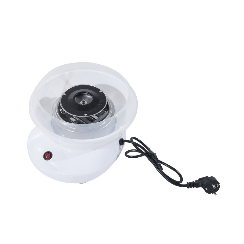 HOMCOM Máquina para Nubes de Algodón de Azucar Acero Inox. y Aluminio 450W-550W 27x26x18cm Blanco