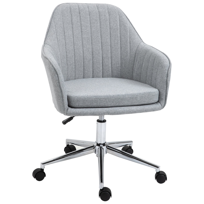 Vinsetto Silla de Oficina Silla de Escritorio Ergonómica Altura Ajustable Giratoria para Despacho Oficina Ordenador Elegante Carga 120 kg 61x59x86-96 cm Gris