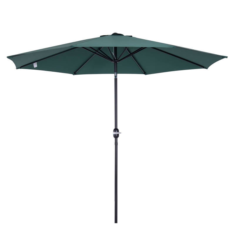 Outsunny Parasol Grande de Jardín Desmontable Ángulo Regulable y Manivela de Apertura Fácil 300x245cm Verde