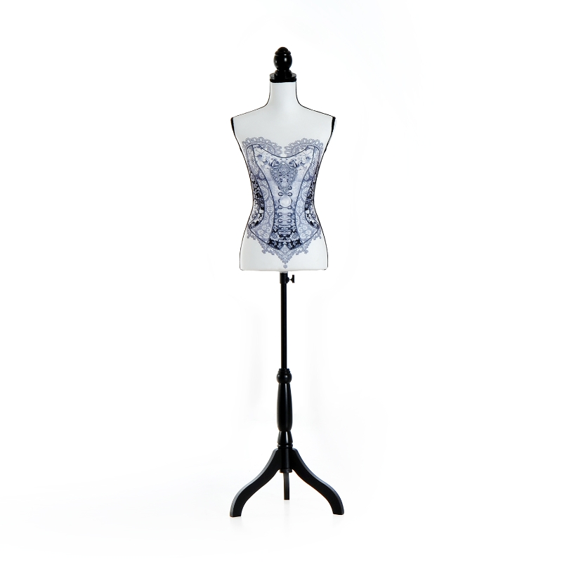 HomCom® Maniquí Femenino de Costura Busto de Señora Altura Ajustable a 130-168cm