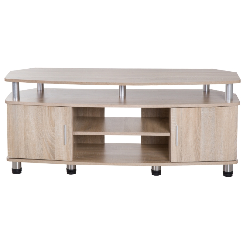HomCom® Mesa Soporte de TV Mueble de Comedor Salón Moderno Armario 2 Puertas 2 Estantes 120x39.5x52cm