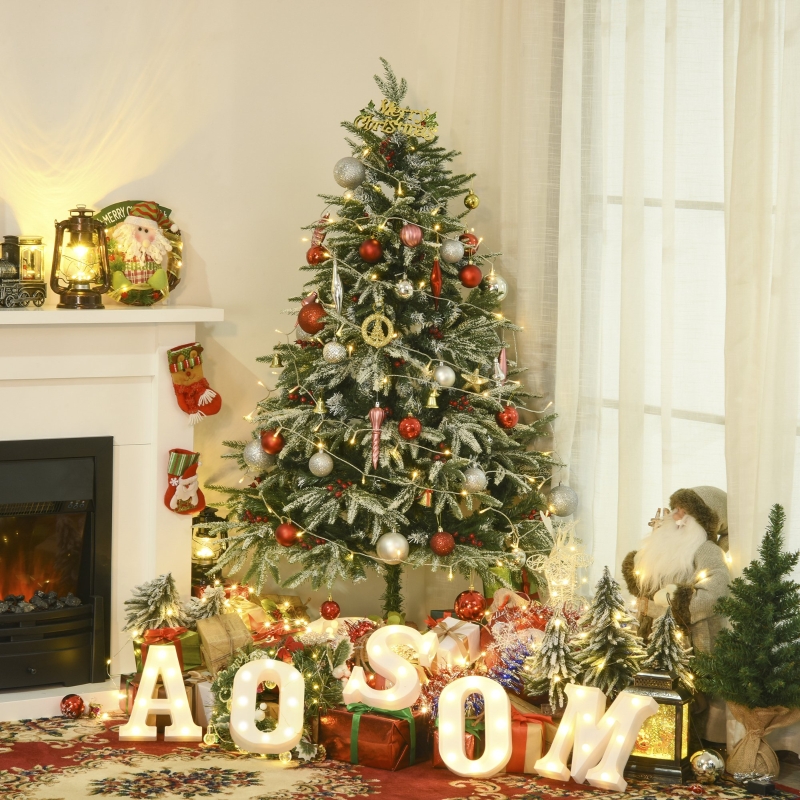 HOMCOM Árbol de Navidad Artificial 150 cm de Altura con 56 Bayas 451 Ramas de PE y PVC Base Plegable y Soporte Metálico Decoración Navideña para Interiores Verde