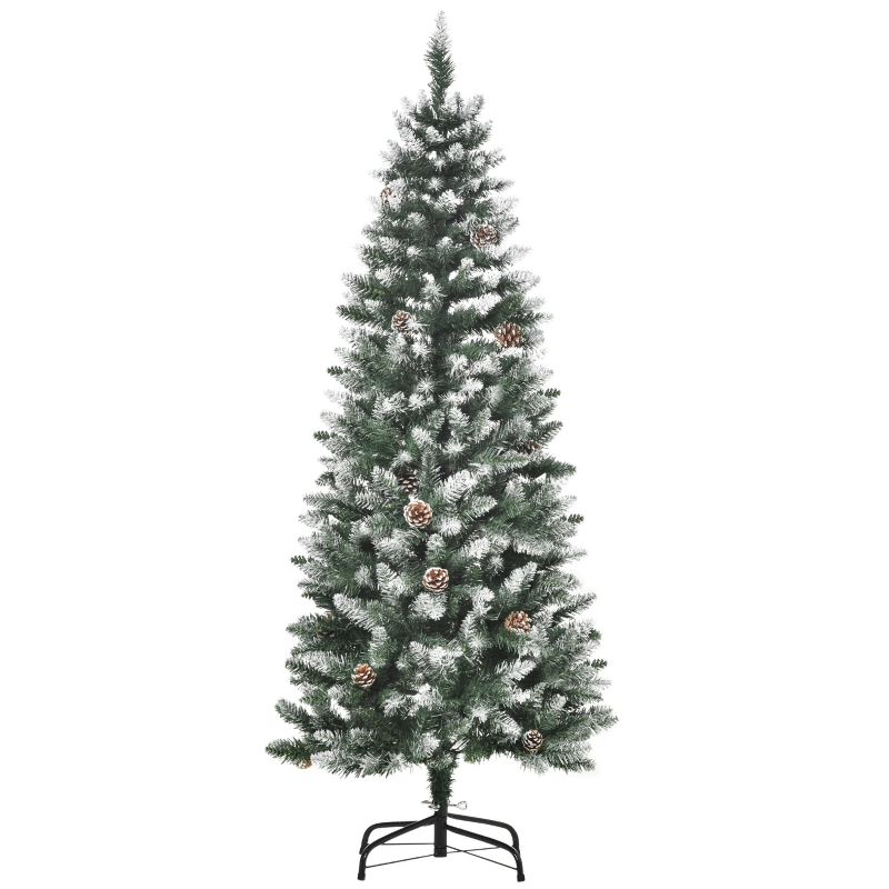 HOMCOM Árbol de Navidad Artificial 150 cm para Interior con 464 Puntas PVC y 28 Piñas