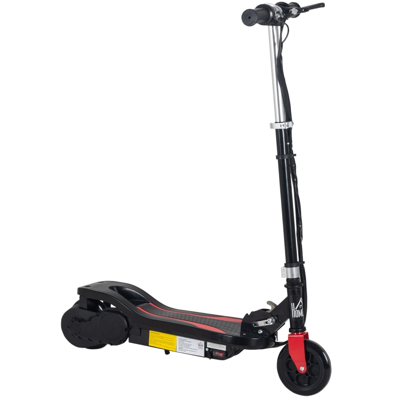 HOMCOM Patinete Eléctrico Plegable Soporta hasta 50 kg Scooter Eléctrico con Altura Ajustable Interruptor de Arranque y Frenos 75x36x82-93 cm Negro
