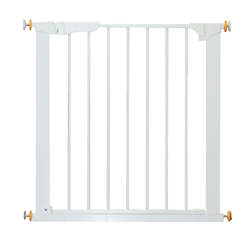 PawHut Barrera de Seguridad - Hierro Blanco 74-95 x 70cm