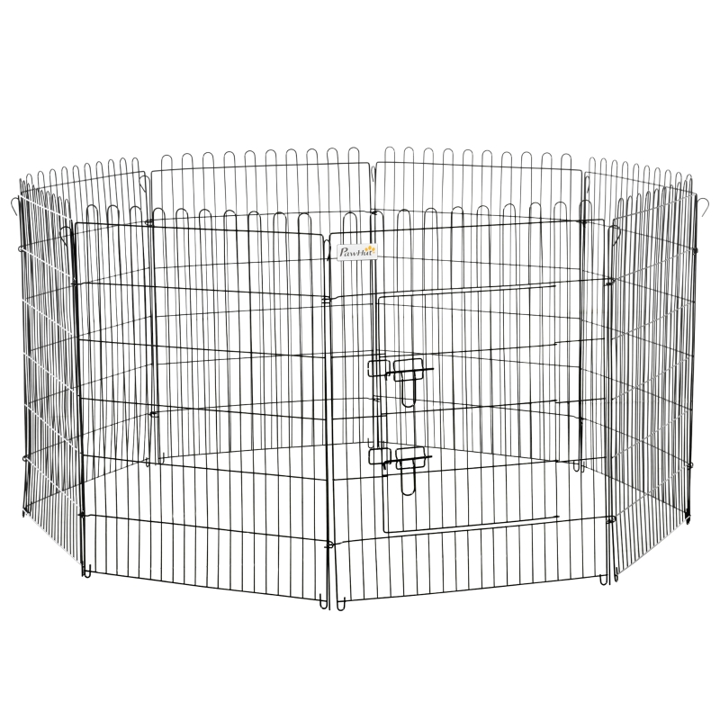 PawHut Parque Perros Jaula Plegable Mascotas Cerca Entrenamiento Cachorros 8 Vallas (71 * 91cm)