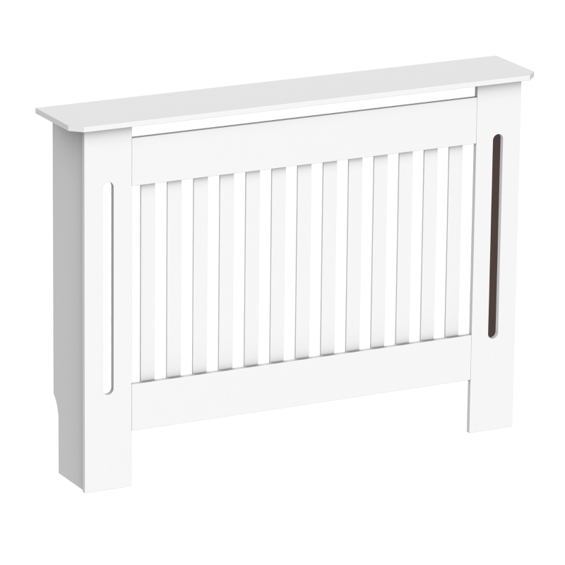 HOMCOM Cubierta de Radiador Cubre Radiador para Radiador Decorativa Diseño Moderno MDF 112x19x81cm Blanco