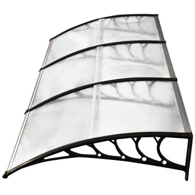 Outsunny Tejadillo de Protección 295x90x25 cm contra Sol y Lluvia para Puertas Ventanas Marquesina de Techo Aleación de Aluminio Duradero