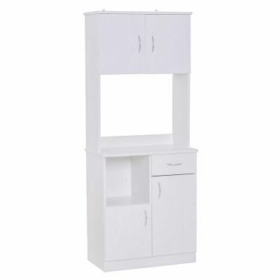 HOMCOM Armario Alacena Buffet Aparador de Cocina Organizador Mueble Auxiliar para Almacenamiento 3 Puertas 1 Cajón y Encimera Abierta 71x41x178cm