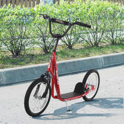 HOMCOM Scooter Patinete para Niños Mayores de 5 Años con Manillar Ajustable en Altura 2 Neumáticos con Doble Freno 139x58x90-96cm Rojo