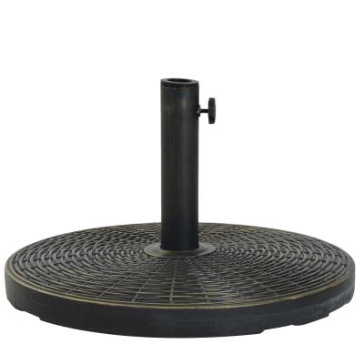 Outsunny® Base de Sombrilla Ajustable Universal Pie de Parasol de Cemento Soporte de Sombrilla Redondo Patio Jardín Playa Estilo Retro HDPE Φ53x30cm