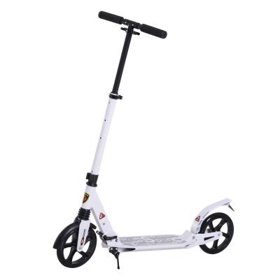 HOMCOM Patinete Plegable con Altura Ajustable Scooter con Manillar para Adultos y Niños (más de 14 años) Tipo Monopatín con Grandes Ruedas y Freno Carga 100kg