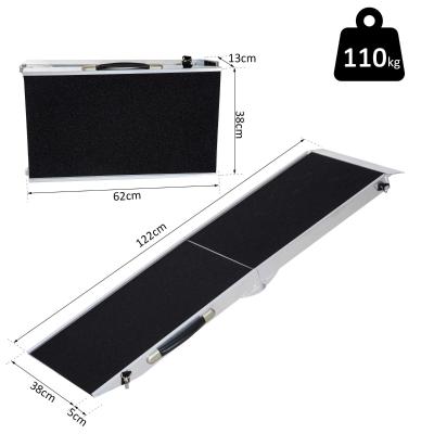 HomCom® Rampa Aluminio Plegable para Mascota Coche Silla de Ruedas Carga 110kg 122cm