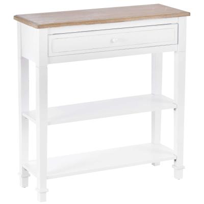 HOMCOM Mesa de Consola Multifuncional Mesa Auxiliar para Sala Pasillo Comedor con 2 Estantes 1 Cajón Extraíble Manija 75,6x27,5x80,5 cm