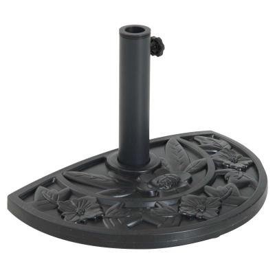 Outsunny Soporte de Sombrilla Semicircular Ajustable Universal Pie de Parasol de Cemento Base de Sombrilla Patio Jardín Estilo Retro HDPE Φ50x32x32cm