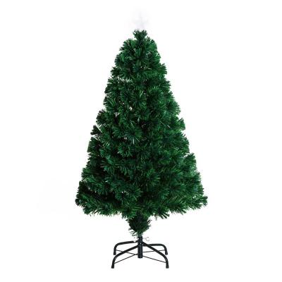 HOMCOM Árbol de Navidad 120cm Artificial Árboles de Abeto con Soporte Fibra Óptica Brillante LED Multicolor Ignífugo