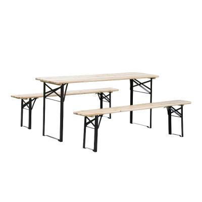 Outsunny Conjunto de Muebles para Picnic Negro Madera Natural Acero Madera
